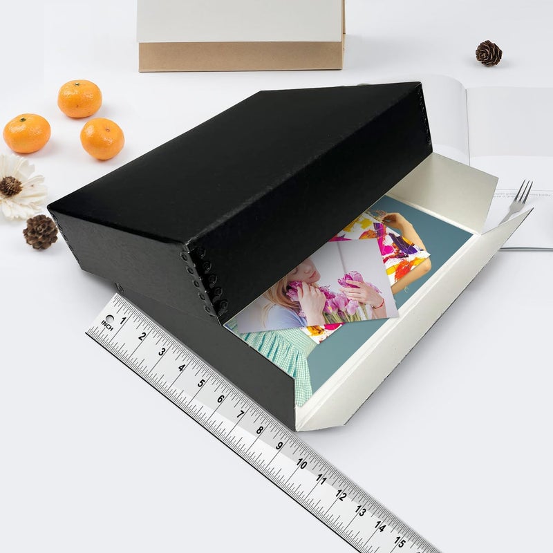 Lineco Museum Archival Storage Box, 9.75x12.75x3 in. Drop Front Design. Acid-Free with Metal Edge. Organize Photos, Pictures, Prints, Documents, Crafts, DIY. Black, 2 Pack - Image 4